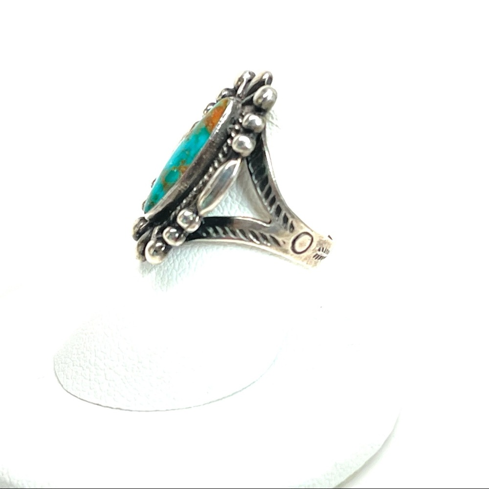 SOLD Vintage Sterling Southwestern Turquoise Ring - Picture 13 of 13